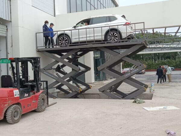 Custom In-Ground Hydraulic Scissor Car Lift Platform for Garage and Building Access