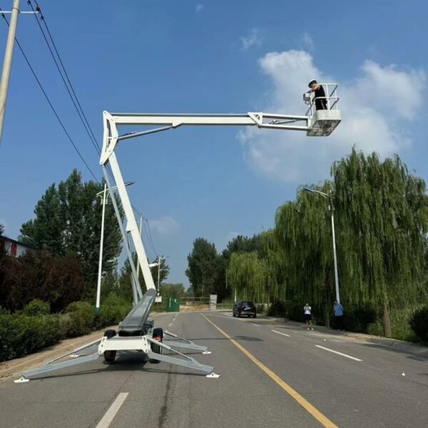 9m 11m 12m 14m 16m 18m 20m 24m 26m Hydraulic Man Mobile Aerial Work Platform Towable Articulated Telescopic Cherry Picker Trailer Mounted Spider Boom Lift - Image 4